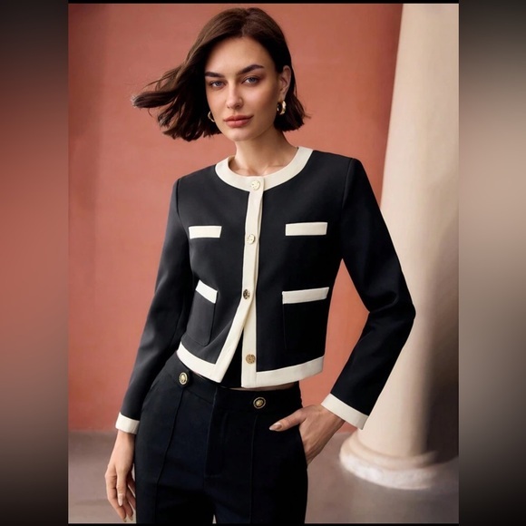 SHEIN Jackets & Blazers - **NWT** SHEIN MOTF Black and Cream Jacket